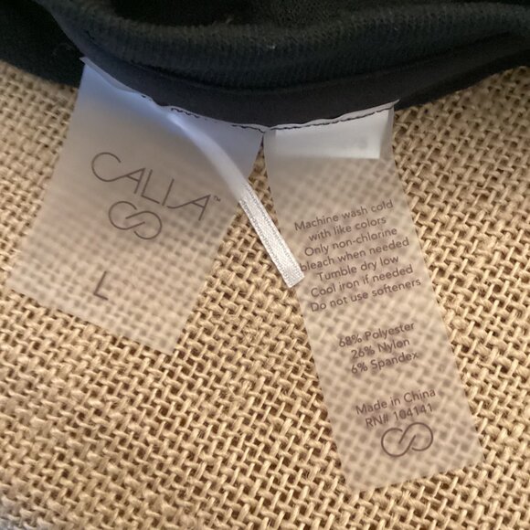 Calia Black Top Size Large Long Sleeve Eyelet Open Knit‎ Mesh Cutout - Picture 6 of 6